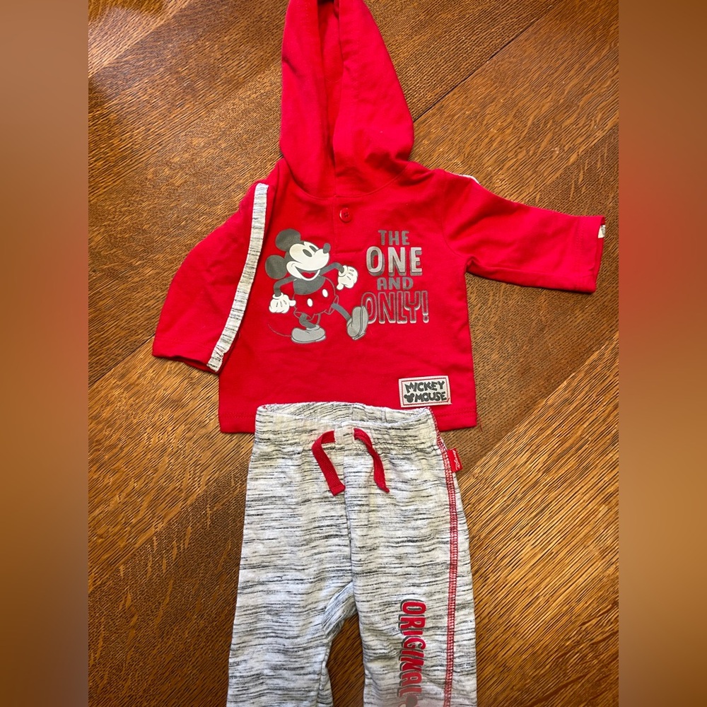 Disney Red and Gray Mickey Mouse Kids Matching Set
